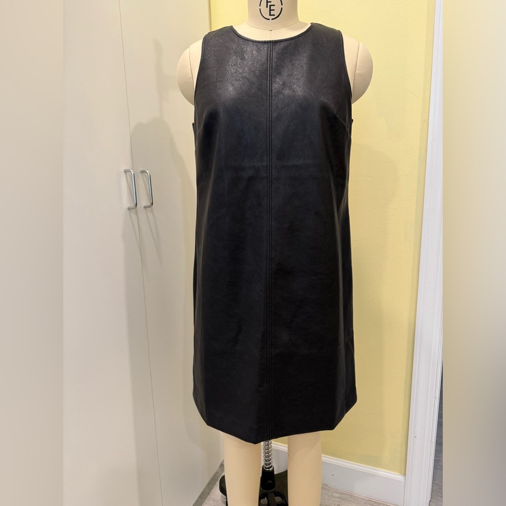 J Crew Factory Sleeveless Faux Leather Dress - Picture 8 of 12